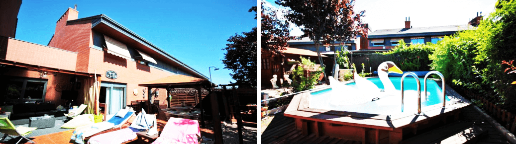 马德里大学城优质联排别墅阳光通透豪华配套房产实景拍摄图泳池