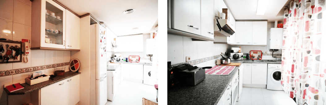 马德里市中心精装三室两卫花园小区豪华配套房产实景拍摄图厨房