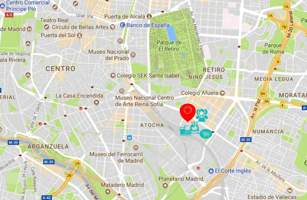 马德里市中心精装三室两卫花园小区豪华配套房产周边配套