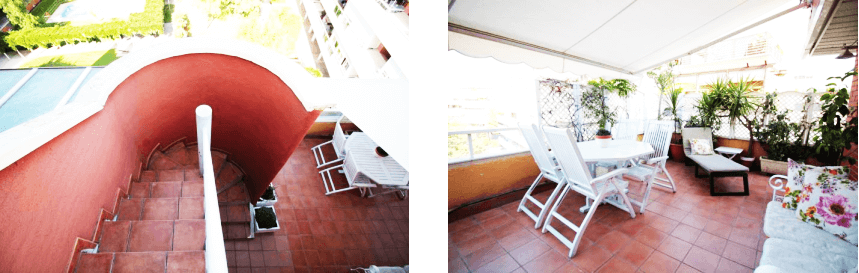 马德里北部顶级富人区豪华复式楼豪华装修大天台私人泳池房产实景拍摄图楼梯