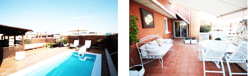 马德里北部顶级富人区豪华复式楼豪华装修大天台私人泳池房产实景拍摄图泳池